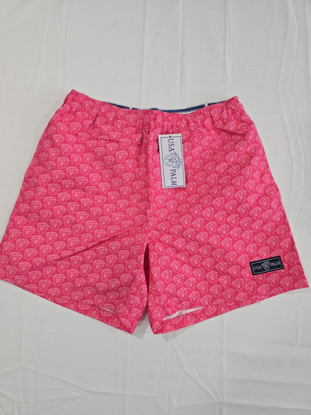 USA Palm Men's Pink Swim Shorts Trunks Color USA Palm Logo S( 28W-30W) NEW